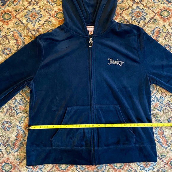 Juicy Couture Regal Blue Velour Tracksuit Hoodie (L) & Pants (M) - Picture 8 of 16